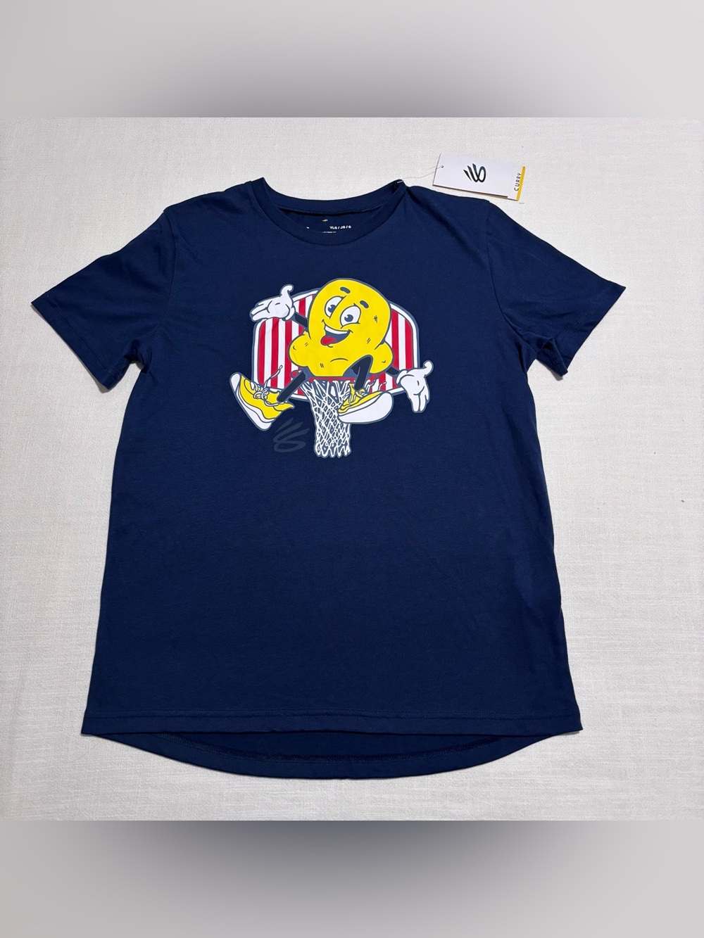 Boys Under Armour Curry Popcorn Tee | Navy Blue | Size Youth Large | NWT